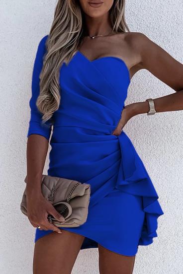 Κομψό μίνι φόρεμα με frill Ricaletta, μπλε